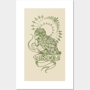 wisdom owl tattoo shirt Posters and Art